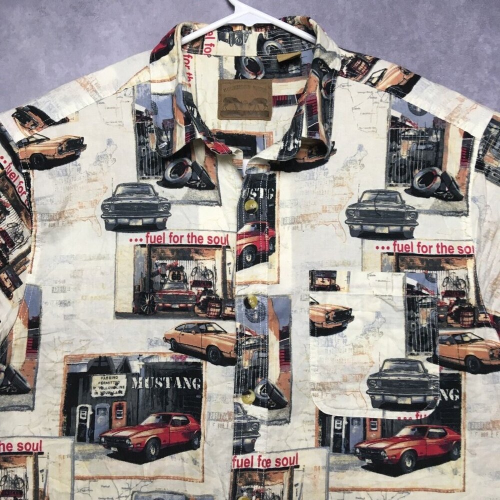 Buckhorn River Mens Classic Mustang Shirt‎ size XL Short Sleeve Button Up Cotton